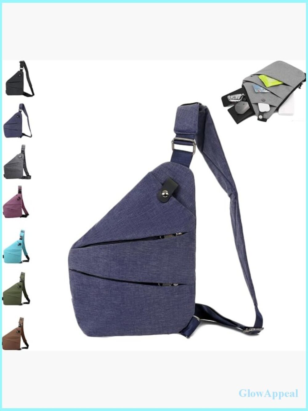 Anti Theft Travel Sling Crossbody Bag with Adjustable Strap
